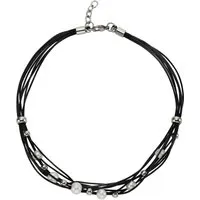 Zeeme Edelstahl Halskette mit Lederband 42+3cm von Zeeme Stainless Steel