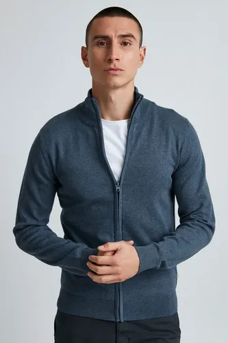 Project Strickjacke PRMelker Feinstrick Zip-Jacke blau XXL - Klassische Feinstrickjacke aus 100% Baumwolle, ideal für lässige Outfits. Bequemer Reißverschluss und hoher Kragen bieten zusätzlichen Komfort. Pflegeleicht und bei 40° waschbar.