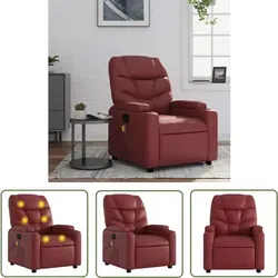 Massagesessel Weinrot Kunstleder