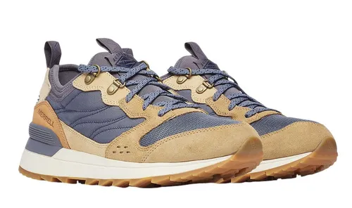 Merrell Sneaker Alpine 83 Recraft - Indigoblau/Bunt Herren - Sneaker mit modernem Design und robusten Wanderschuhdetails, ausgestattet mit elastischem Stiefeldesign und 100% recyceltem Material für nachhaltigen Komfort.