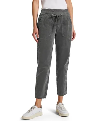 STREET ONE Cordhose Style Bonny grau 44 - Stoffhose in modernem Design, mit praktischen Taschen und elastischem Material für optimalen Tragekomfort. Ideal für lässige Outfits.