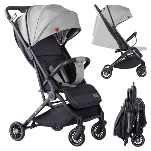 TULANO Milan 35 Kinderwagen Kindersportwagen | Verstellbare Rückenlehne 5-Punkt-Sicherheitsgurt | 0-4 Jahre | Grau