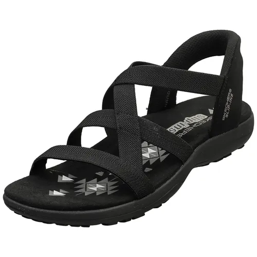 Skechers Sandalen Slip-ins Reggae Slim 163460/BBK Schwarz - 37 - Wanderschuhe mit Hands Free Slip-ins(TM) Technologie, vegan und maschinenwaschbar für höchsten Komfort und einfache Handhabung.
