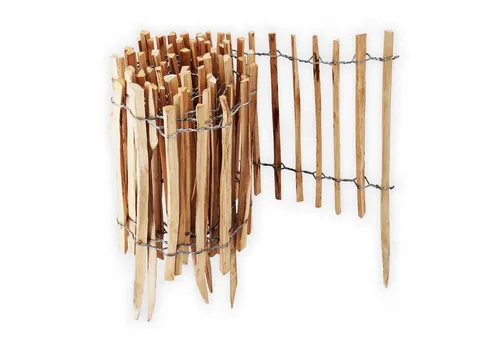 10m Aquagart Staketenzaun Rollboarder - 35cm hoch, ideal für Gartenprojekte - Dekorative Zäune - Langlebiger Zaun aus Haselnussholz, perfekt zur Beeteinfassung und umweltfreundlich durch nachwachsende Rohstoffe.