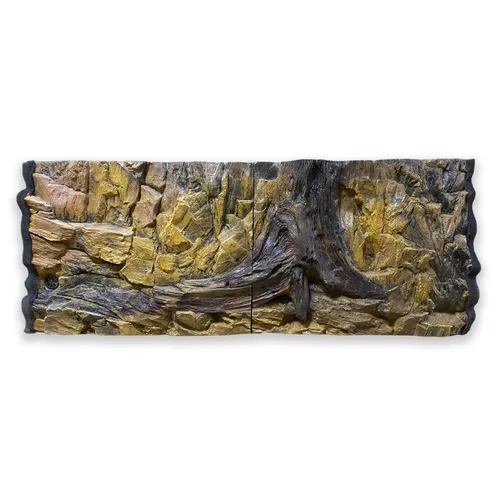 Aquariumrückwand in 3D Struktur 120x50cm Steine Wurzel Natur Handarbeit Neu