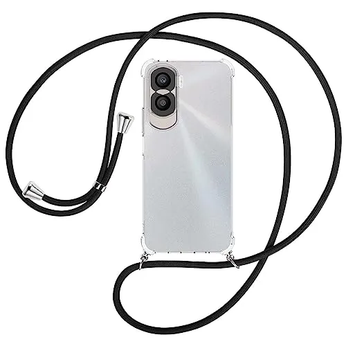 mtb more energy® Handykette kompatibel mit Honor 90 Lite 5G - schwarz - Smartphone Hülle zum Umhängen - Anti Shock Full TPU Case