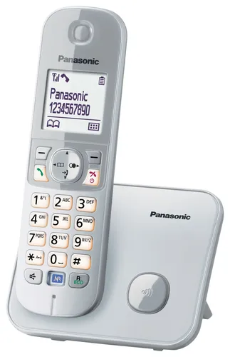Panasonic KX-TG6811GS DECT Schnurlostelefon - strahlungsarm, Eco-Modus für reduzierte Signalstärke, 120 Einträge Telefonbuch und Freisprechfunktion