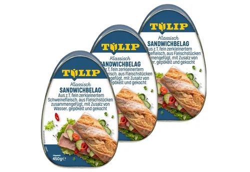 TULIP Wurstkonserve Sandwichbelag aus Schweinefleisch Frühstücksfleisch 450 g, 450 g