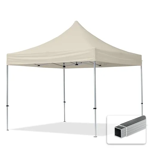 TOOLPORT 3x3m Aluminium Faltpavillon in beige von Toolport