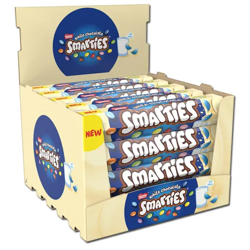  Nestle Smarties Riesenrolle White, Schoko-Linsen, 20 Rollen je 120g 17,85€/1kg