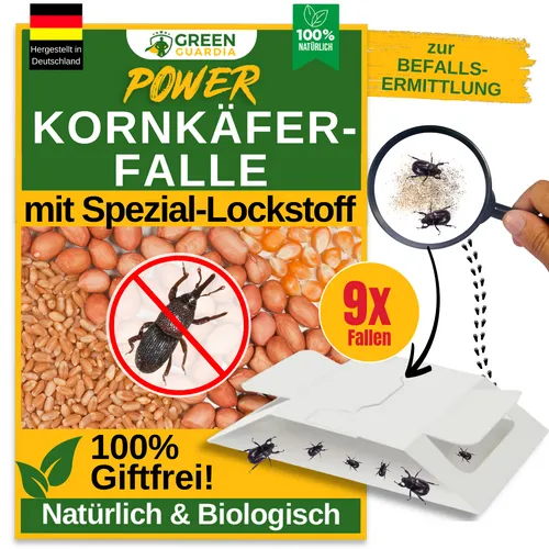 Kornkäfer Falle – 9x Chemiefreie Fallen zur effektiven Bekämpfung - Insektenköder & -fallen: Umweltfreundliche, giftfreie Lösung zur Bekämpfung von Kornkäfern – sicher für Mensch und Haustier.
