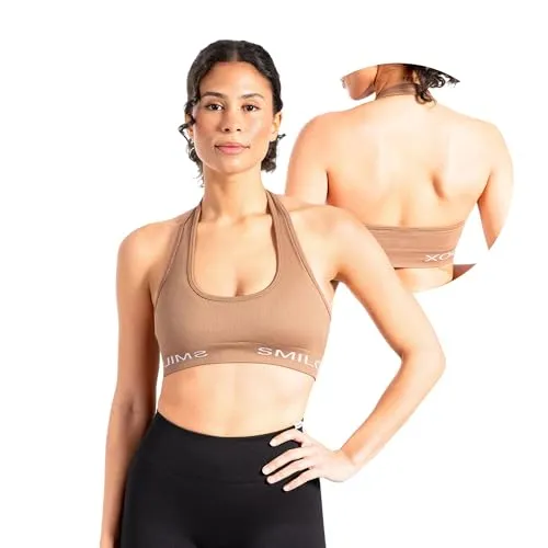 SMILODOX Damen Sport BH Azura – Nahtloses & Rückenfreies Crop Top mit starkem Halt