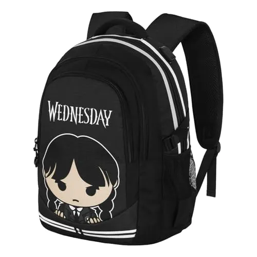 Wednesday Rucksack Cute Running - Hochwertiger Rucksack mit großem Fassungsvermögen, gepolstertem Innenfutter und USB-Anschluss für bequemes Laden unterwegs. Ideal für Sport und Freizeit!