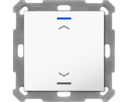 MDT BE-TAL5501.A1 KNX Taster Light 55 - 1-fach RGBW in Reinweiß glänzend - Smart Home Steuerung mit Jalousiefunktion und integriertem Busankoppler, kompatibel mit gängigen 55 mm Schalterprogrammen für individuelle Lichtgestaltung.