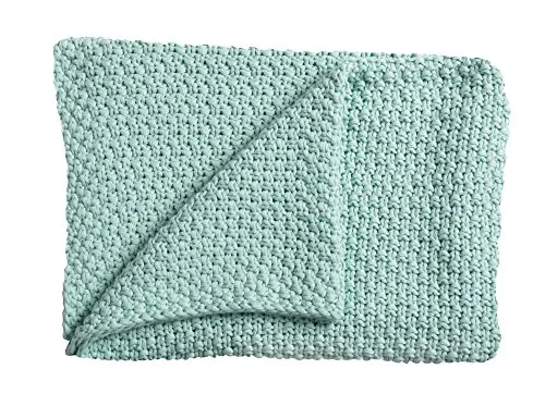 Schardt - Strickdecke Sunny Mint - Babydecke aus 100% Baumwolle - Weiche Babystrickdecke - Vielseitig verwendbare Decke für Babys - Auch als Tagesdecke geeignet - Waschbar bei 40 Grad - 75×100 cm