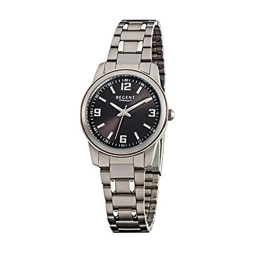 Regent Titan Damen Uhr F-858 – Elegante Quarzuhr - Armbanduhren mit Titan-Armband, ideal für stilvolle Damen. Wasserdicht bis 5 bar und mit elegantem Design für jeden Anlass.