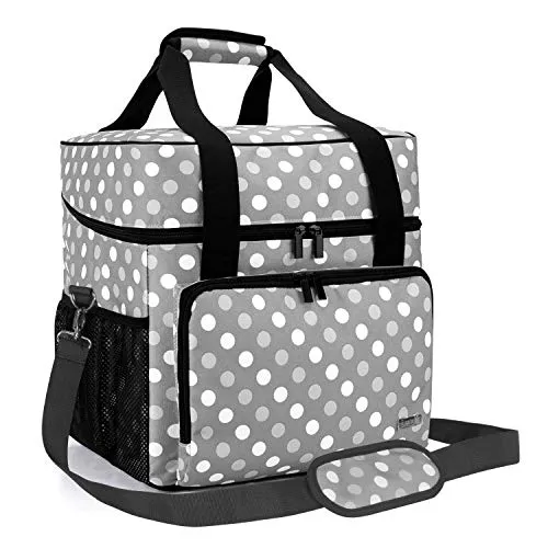 Luxja Overlock Tasche für Overlock Maschinen, Overlocktasche für Aufbewahrung Overlock-Nähmaschinen, Coverlocktasche für Transport Overlockmaschine und Zubehör, 33CM x 30,5CM x 34CM, Graue Punkte