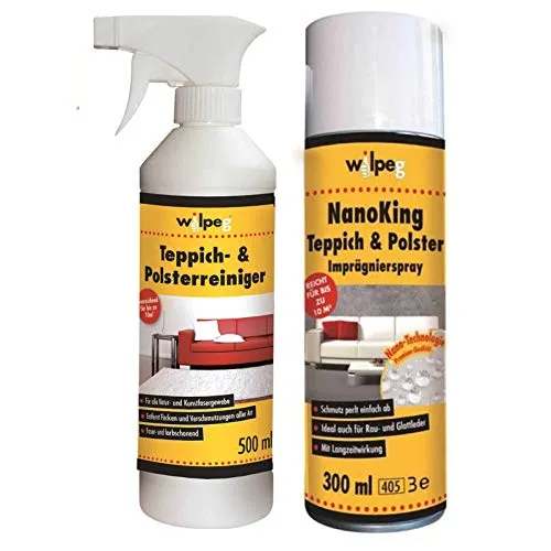 WILPEG Reinigung & Imprägnier-Set für Teppich & Polster - Imprägnierung + Reiniger