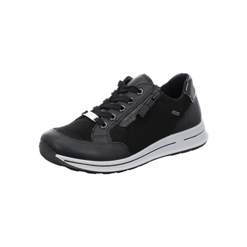 ARA Damen Osaka 2.0-GTX Low-Cut Sneaker, Schwarz, 38 EU Weit - Damen-Sneaker aus hochwertigem Leder mit atmungsaktivem Textilfutter, ideal für Komfort und Stil im Alltag.