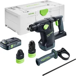 Festool KHC 18 EB-Basic Kombihammer 18V mit Akku und Systainer - Leistungsstarker Kombihammer mit 2,6 Joule Schlagenergie und bürstenlosem Motor. Ideal für vielfältige Anwendungen, inklusive 4 Ah Akku und praktischer Aufbewahrungslösung im Systainer.