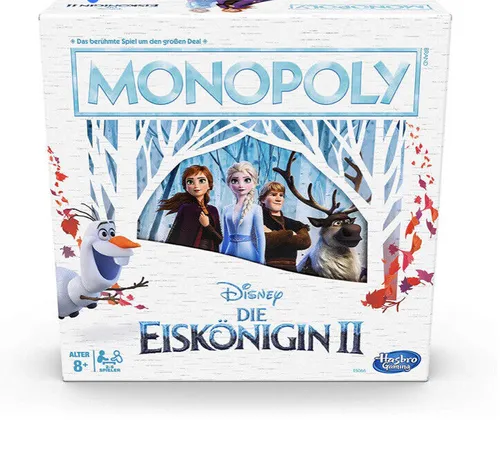 Monopoly Hasbro 61106642 - Disney Die Eiskönigin 2 Brettspiel, aufregende Reise durch Arendelle mit speziellen Schneeflocken-Überraschungen und einzigartigen Spielfiguren