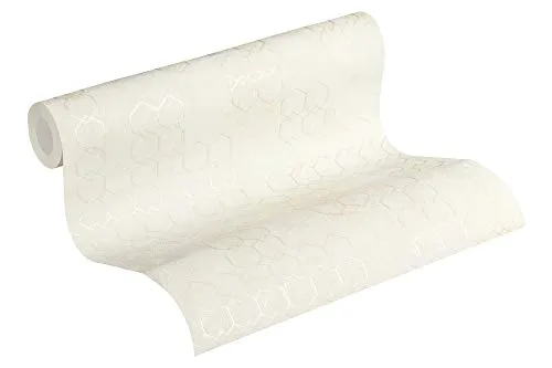 Livingwalls Vliestapete New Walls Tapete Urban Grace geometrisch grafisch 10,05 m x 0,53 m weiß creme grau Made in Germany 374241 37424-1