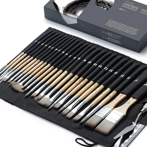 ARTIFY 25-teiliges Premium Pinselset für Acryl-Öl-Aquarell