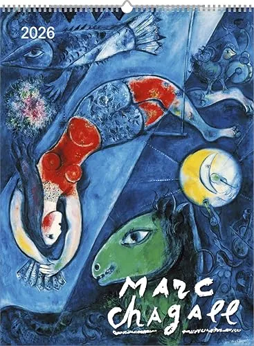 Marc Chagall 2026 - Kunst-Kalender 42x56 cm - Kunst-Kalender mit beeindruckenden Chagall-Motiven, ideal zum Verschönern Ihrer Wände und für Kunstliebhaber.