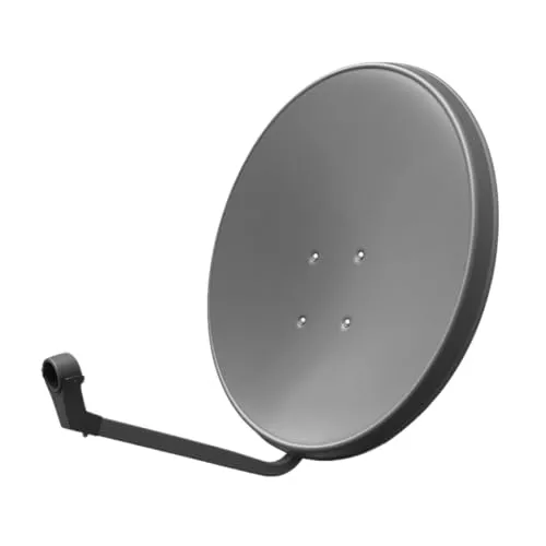ARLI Sat Antenne 60 cm Stahl Dunkelgrau/Anthrazit HD UHD Digital Satellitenschüssel Offset grau Spiegel Anlage Schüssel inkl. LNB Halterung & Befestigung