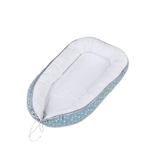 babybay Kuschelnest, azurblau Sterne weiß von babybay