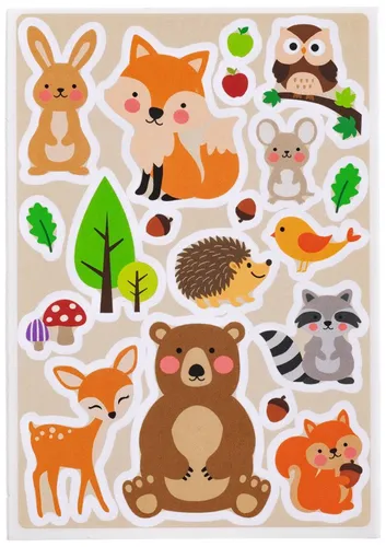 HERMA Sticker DECOR Waldlieblinge aus Papier matt 3 Blatt à 18 Sticker