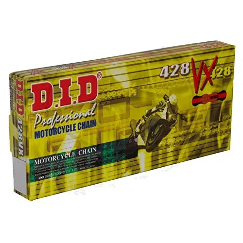 DID Kette 428 VX, 122 Glieder (X-Ring gold), offen mit Clipschloss