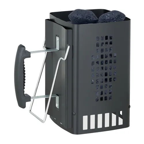 Anzündkamin Grillanzünder Kohleturm Grillstarter 1,2 kg schwarz leicht