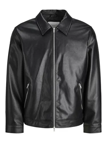 Produktbild Jack & Jones Bikerjacke JJECASABLANCA PU JACKET NOOS – Modische schwarze Bikerjacke