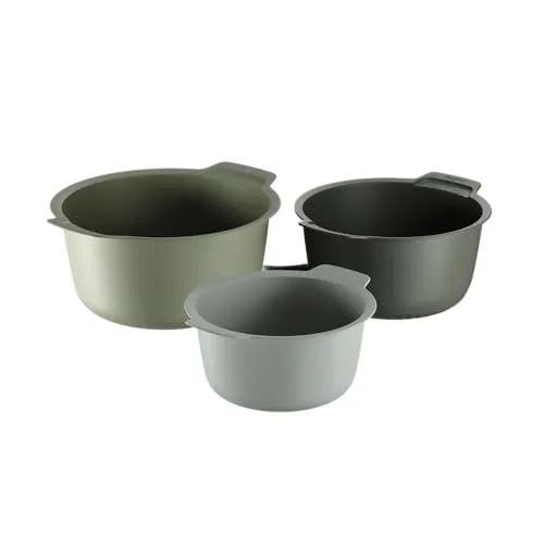BergHOFF Home Schüsselset mit Seiher – 3-teilig, Antirutsch, Grün