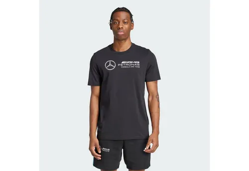 Adidas Herren Mercedes - AMG Petronas Formula ONE Team DNA Graphic Tee, Schwarz/Weiß, S - Stylisches Shirt mit regulärer Passform, aus 100% Baumwolle und dem offiziellen Mercedes - AMG Petronas Formel-1-Teamlogo, ideal für Fans und Motorsportliebhaber.