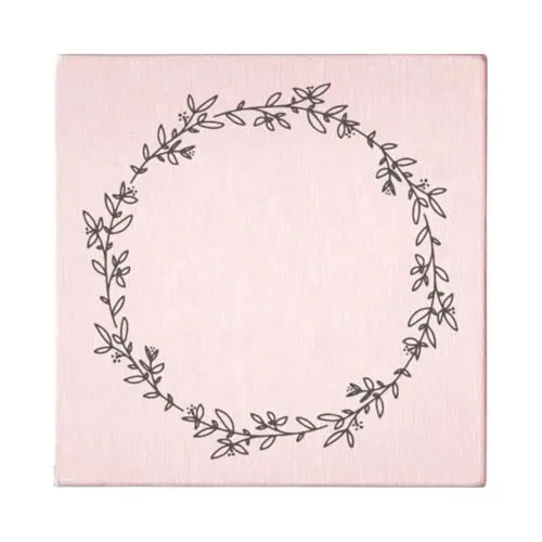 May and Berry Holzstempel - Kranz, 45x45mm, Rosa