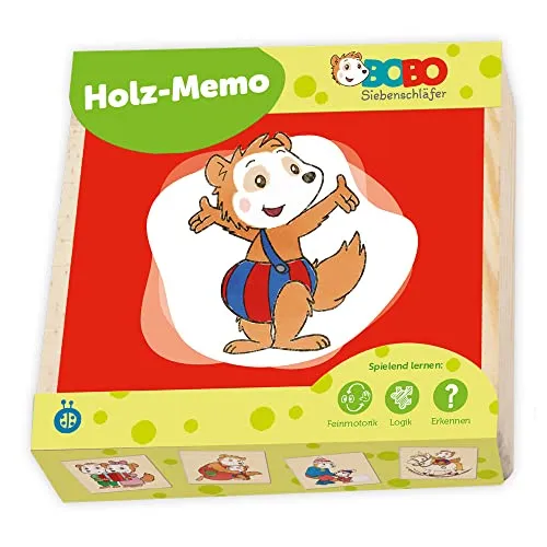 trötsch Bobo Siebenschläfer Memo: in praktischer Schiebebox, als Reisespiel geeignet, Yellow