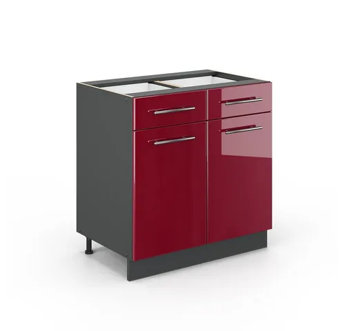 Vicco Küchenunterschrank Fame-Line 80 cm in rot von Vicco