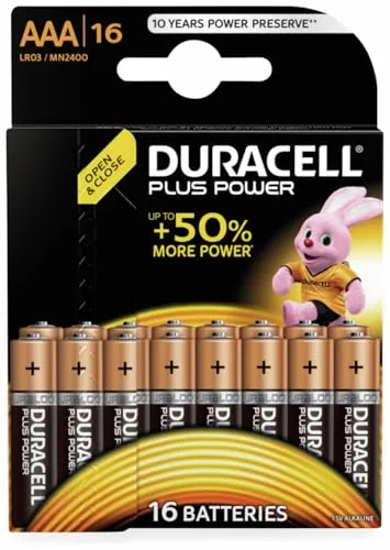 Duracell 5000394018693 Plus Power-AAA(MN2400/LR03) Alkaline-Batterie, CP16 Orange/Schwarz