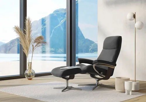 Stressless® Relaxsessel View, mit Cross Base, Größe S, M & L, Holzakzent Wenge