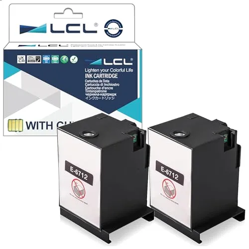 LCL Kompatibel Wartungsbox T6712 C13T671200 2Pack Kompatibel für Epson Workforce Pro WF-6090DW WF-6090DTWC WF-6090D2TWC WF-6590DWF Series WF-6590DWF WF-6590DTWFC WF-6590D2TWFC WF-8090DW WF-8090DWF