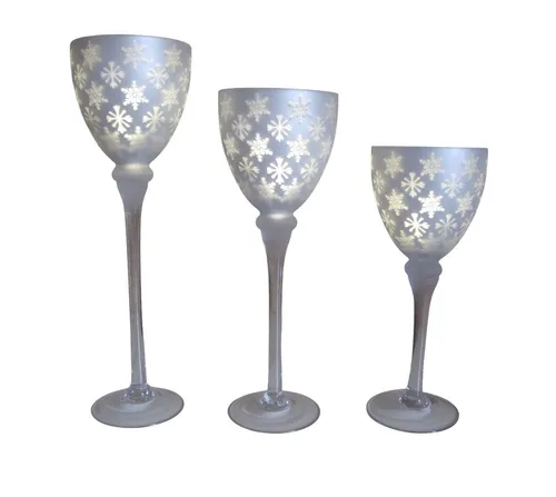 Small-Preis Tierfigur 3er Set Glaskelche Kerzenhalter Windlicht Kelchgröße 30/35/40 cm (SET, 3er-Set)