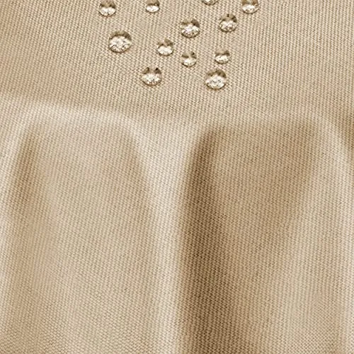 DecoHomeTextil Leinen Optik Tischdecke, Rund 160 cm Beige Sand, wasserabweisend, fleckenabweisend, abwaschbar, Lotuseffekt, bügelfrei