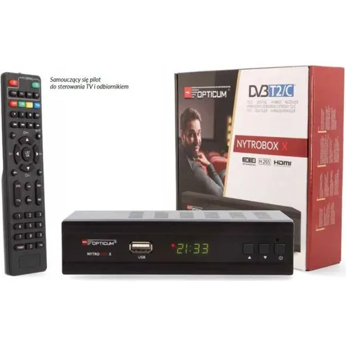 Opticum Tuner TV Odbiornik DVB-T2/C Red Nytrobox X H.265 (52945151)