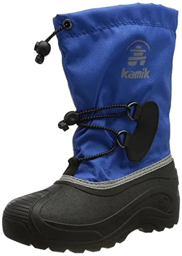 Kamik Kid's Southpole4 Winterschuhe 25 | EU 25 schwarz/blau - Wasserdichte und isolierende Winterstiefel für Kinder, perfekt für das Spielen im Schnee. Farbe: Schwarz/Blau; Größe: 25; ideal für kaltes Wetter.