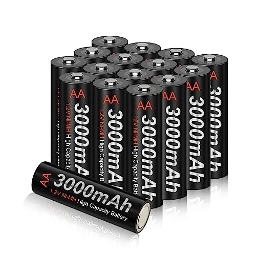 CITYORK AA Akku Batterien Wiederaufladbar 16 Stück, 3000mAh Mignon AA Akku mit hoher Kapazität SolarAkku, NI-MH 1,2V Vorgeladener Geringe Selbstentladung mit Aufbewahrungs für Solarleuchten