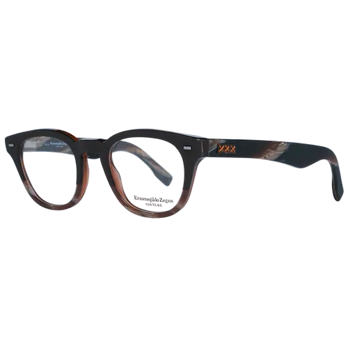 Ermenegildo Zegna Herren Brillenfassung ZC5011 – Stilvolle Trapezform - Elegante Herrenbrille in Braun aus robustem Kunststoff. Ideal für den täglichen Gebrauch, inklusive original Etui. Perfekte Passform mit Federscharnier für zusätzlichen Komfort.
