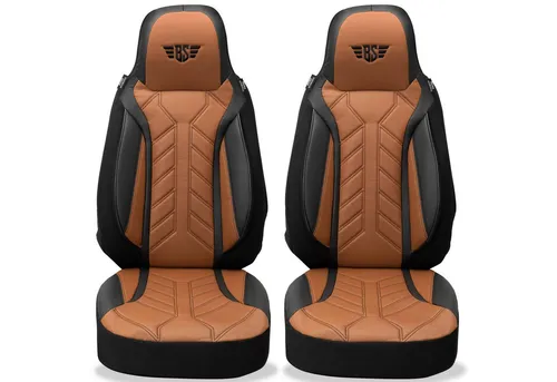 BREMER SITZBEZÜGE Autositzbezug für Peugeot Boxer Typ 250 (DPL511) - 2-teiliges Set in Schwarz/Schokobraun, passend für Fahrzeuge mit und ohne Sitzheizung. Pflegeleicht und atmungsaktiv für optimalen Komfort beim Fahren.