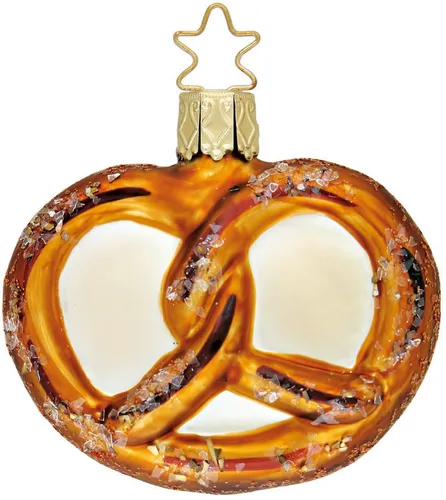 INGE-GLAS® Christbaumschmuck Christbaumschmuck Brezel Glas 6 cm kupfer